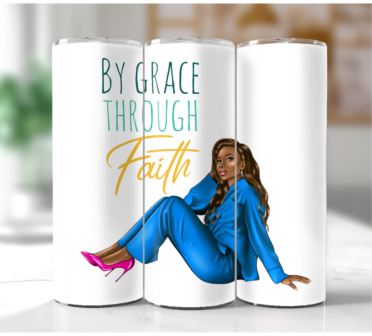 By Grace Through Faith Positive Affirmations - 20oz Tumbler
