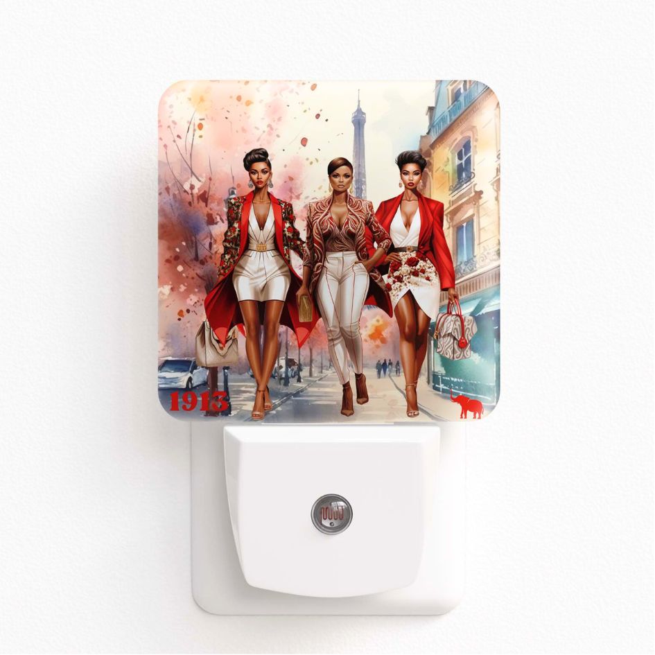 Crimson and Cream Sorors Inspired Nightlight