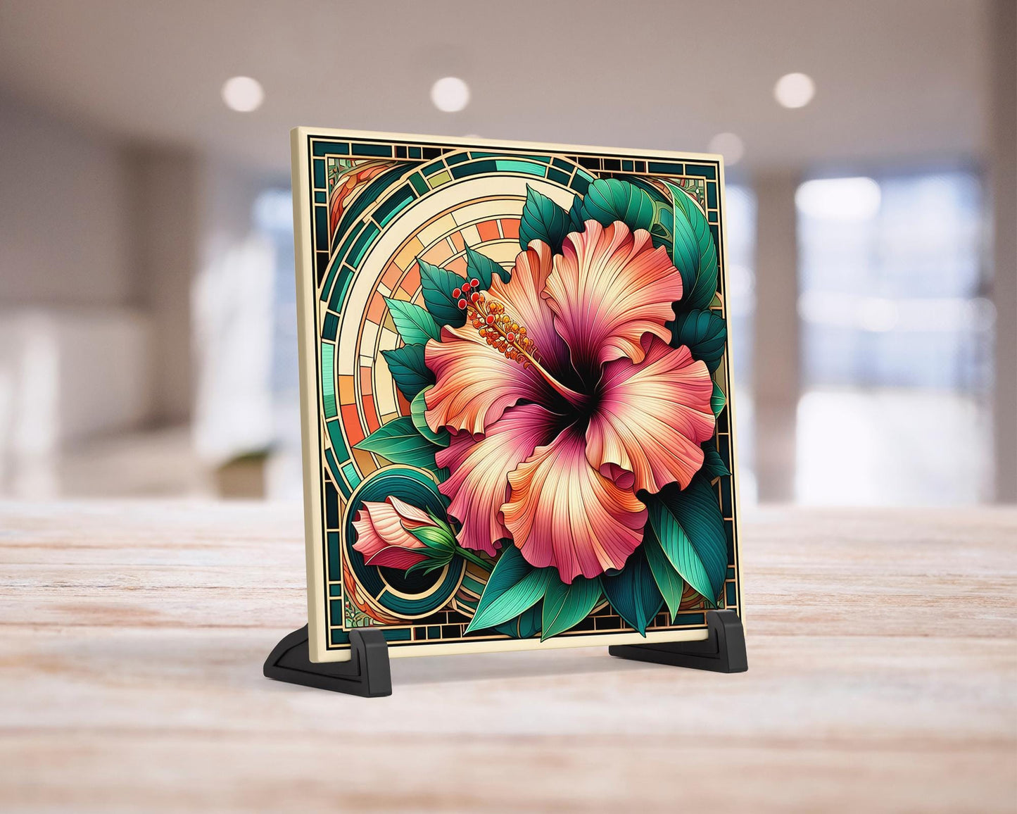 Artisan Art Nouveau Ceramic Tile - Ideal Home Decor - Thoughtful Gift for Art Lover - Shelf Sign - Wall Art - Wall Hanging for Small Spaces
