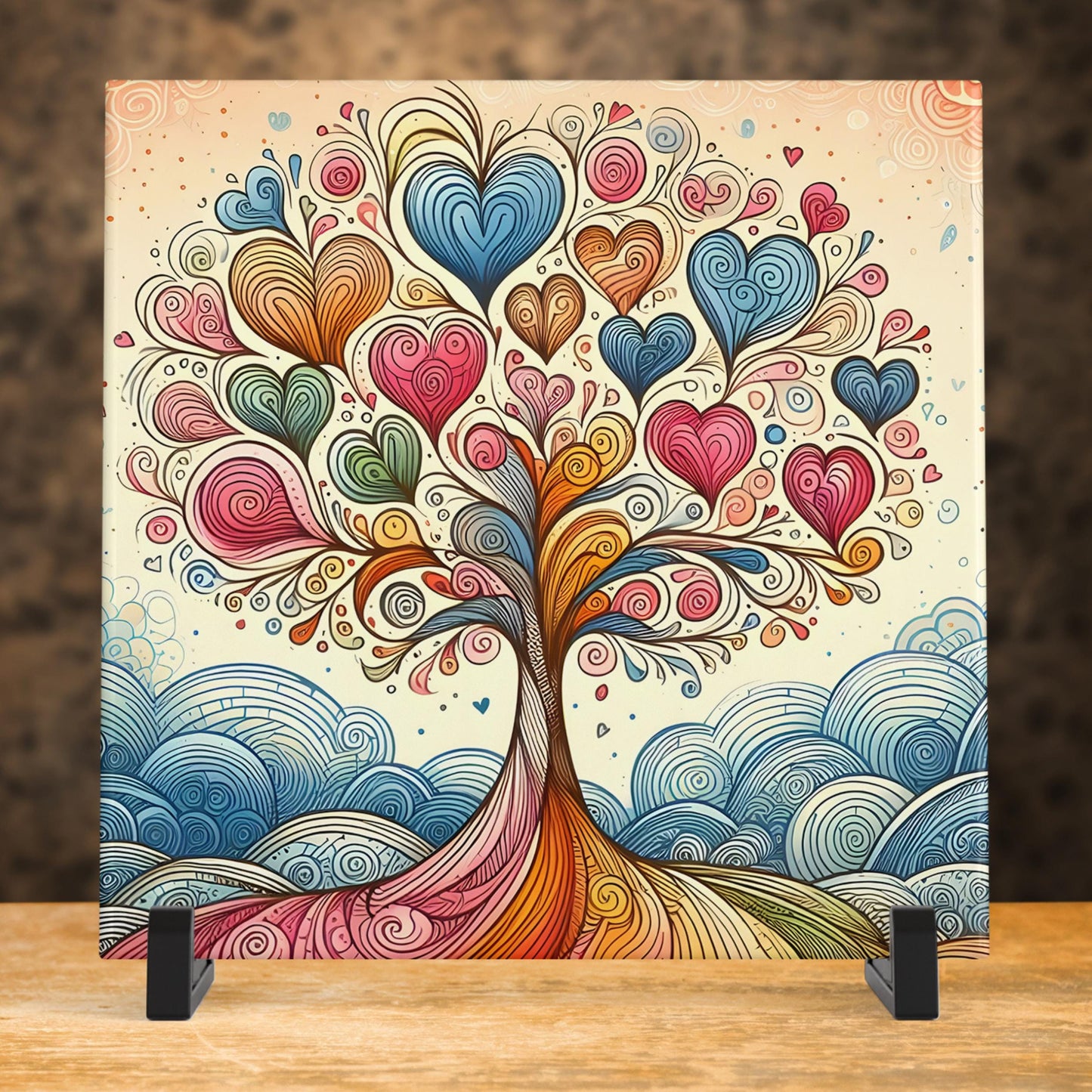 Heart Tree Wall Art, Whimsical Heart Decor for Valentine's Day, Unique Love Gift for Him or Her