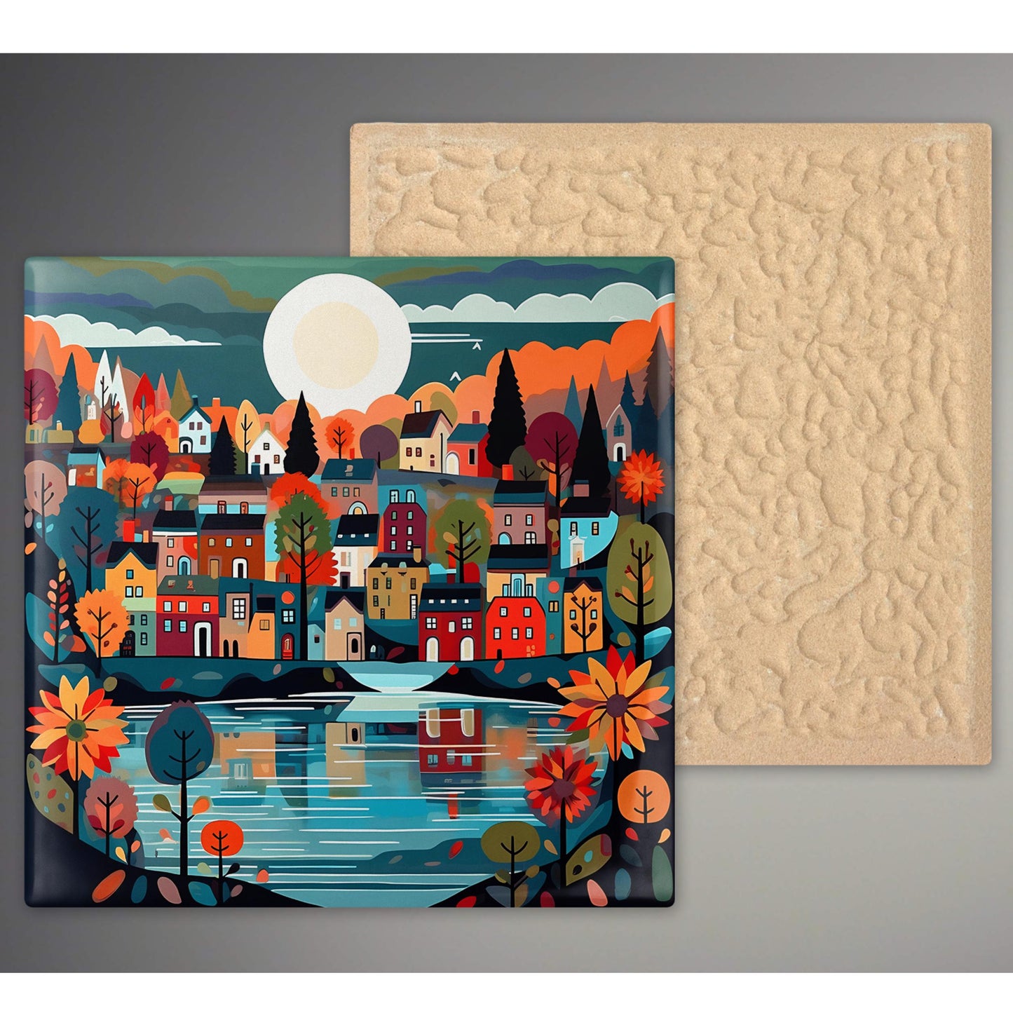 Scandinavian Wall Art - Elegant Bohemian Ceramic Tile Art for Bedrooms - Charming Home Decor Gift Idea