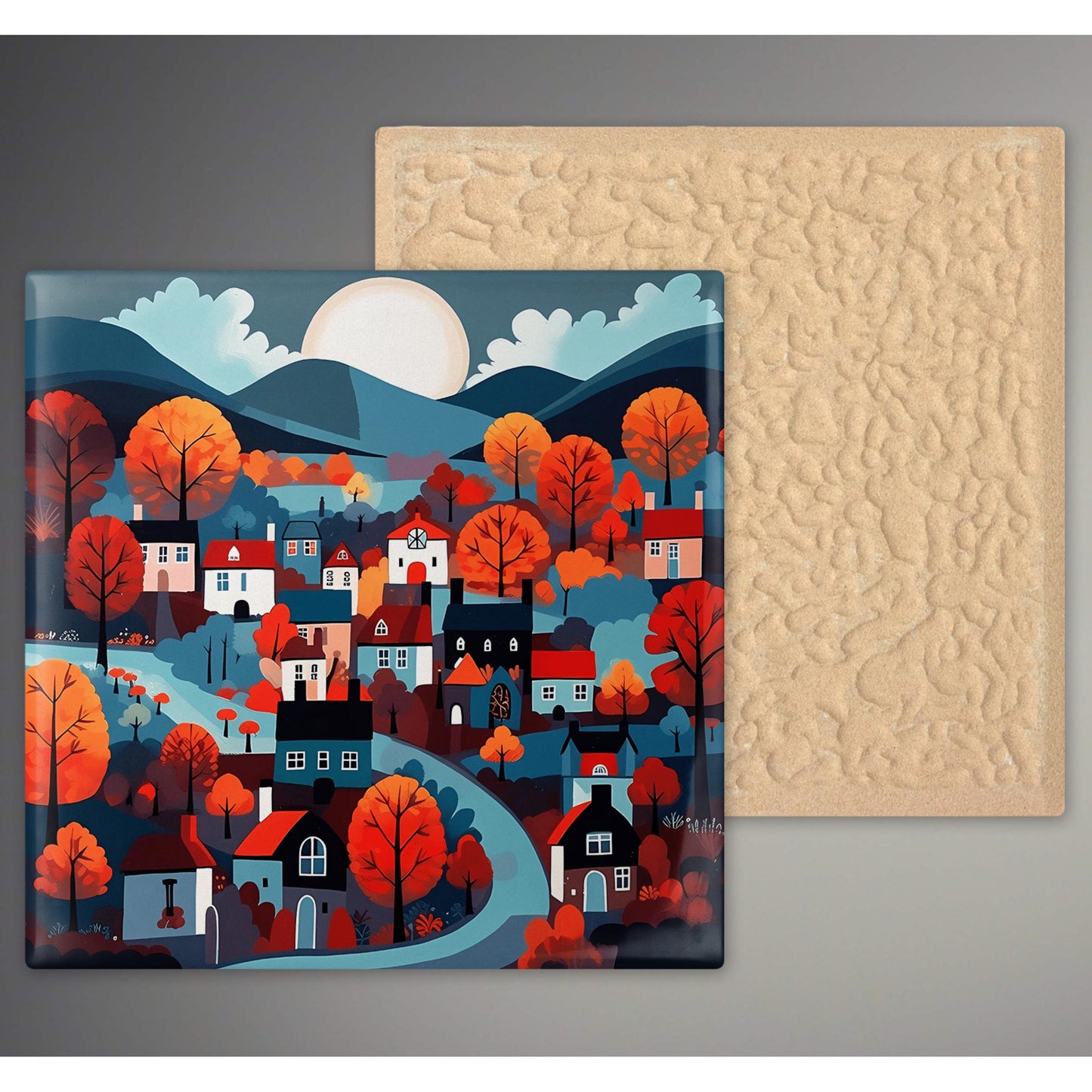 Scandinavian Wall Art - Charming Bohemian Ceramic Tile Art for Cozy Spaces - Perfect Housewarming Gift
