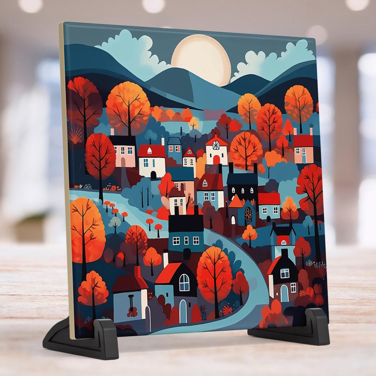 Scandinavian Wall Art - Charming Bohemian Ceramic Tile Art for Cozy Spaces - Perfect Housewarming Gift