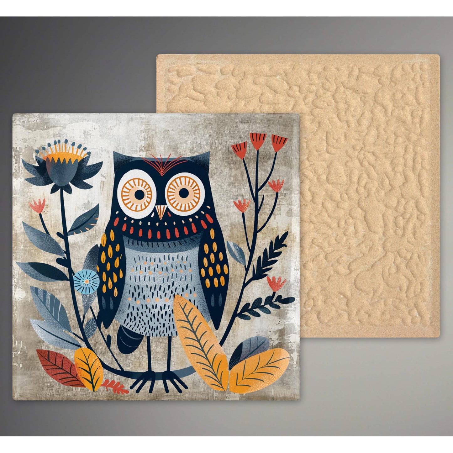 Whimsical Owl Art | Ceramic Tile Decor for Home | Ideal Accent Piece for Bathroom | Scandinavian Design | Perfect Gift for Her |