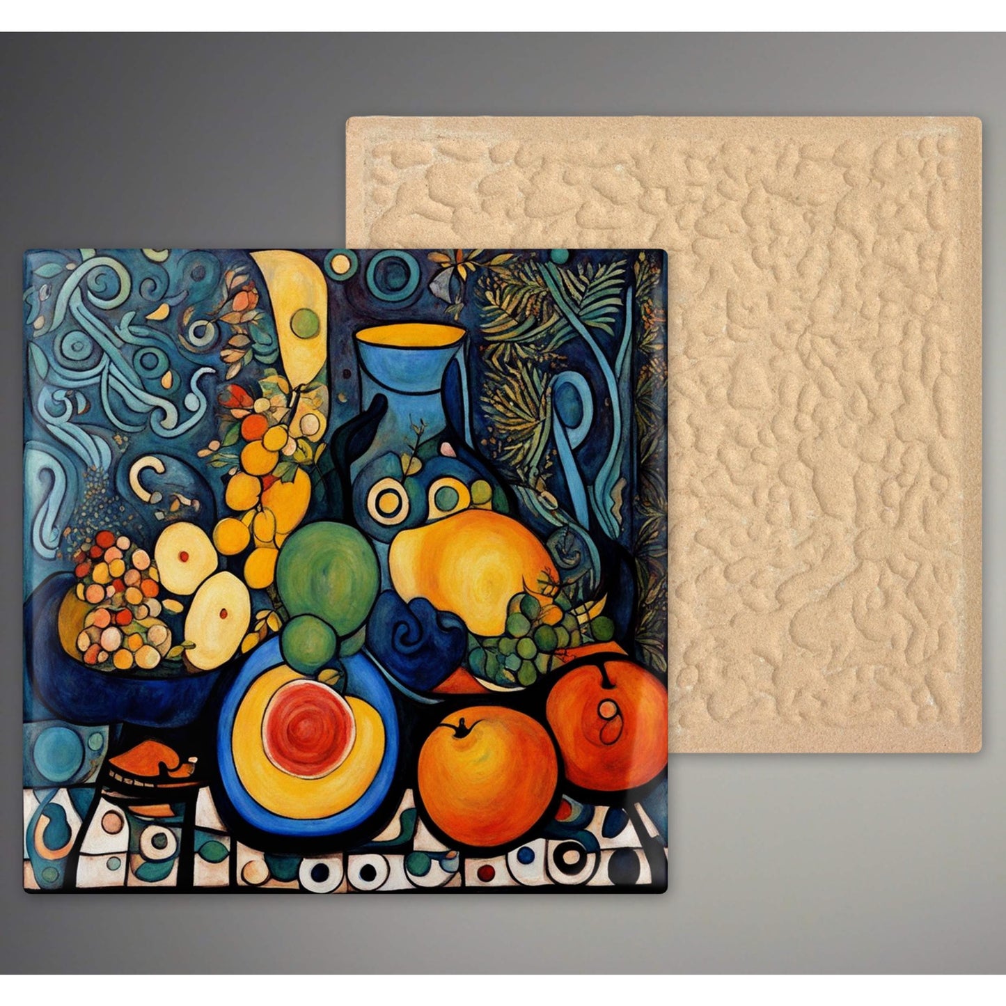 Food Art - Modern Abstract Print for Kitchen - Vibrant Ceramic Tile Art - Perfect for Housewarming Gift
