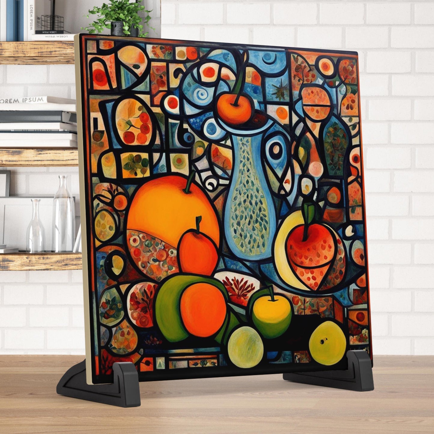 Food Art - Modern Abstract Print for Kitchen - Vibrant Ceramic Tile Art - Perfect for Housewarming Gift