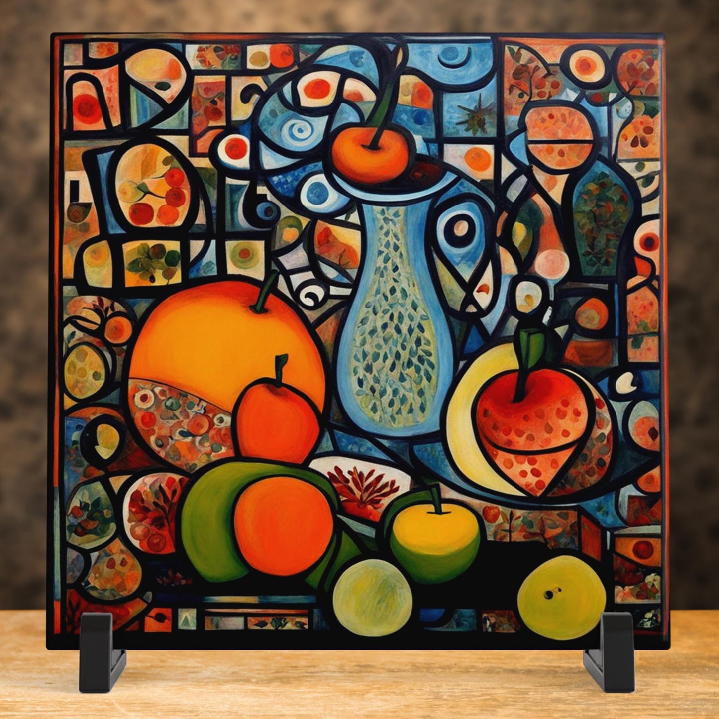 Food Art - Modern Abstract Print for Kitchen - Vibrant Ceramic Tile Art - Perfect for Housewarming Gift