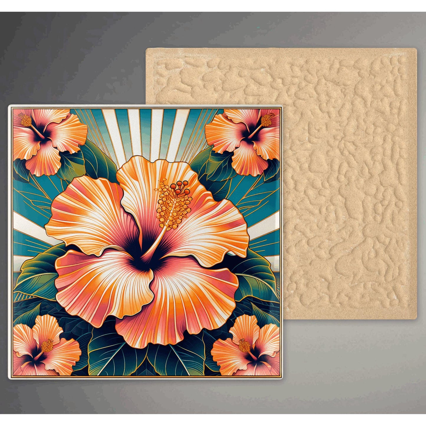 Ceramic Tile Art - Elegant Art Deco - Art Nouveau Decorative Tile - Ideal for Home Accents & Unique Gift Ideas