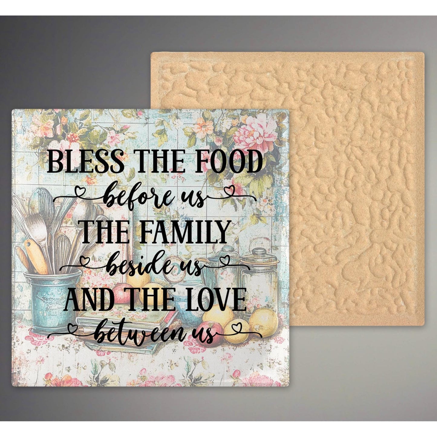 Ceramic Tile Art - Family Blessing Kitchen Decor, Wall Hanging - Meaningful Family Gift - Home Decor