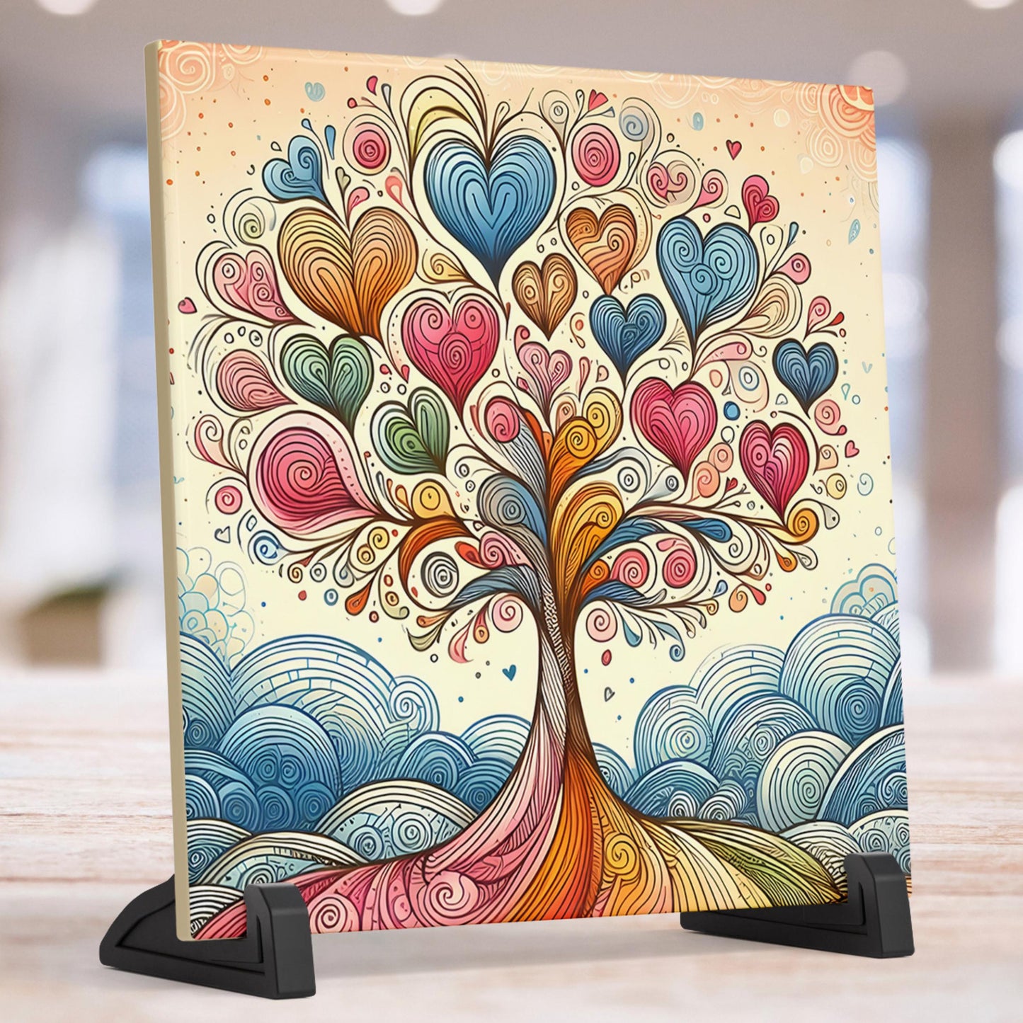 Heart Tree Wall Art, Whimsical Heart Decor for Valentine's Day, Unique Love Gift for Him or Her