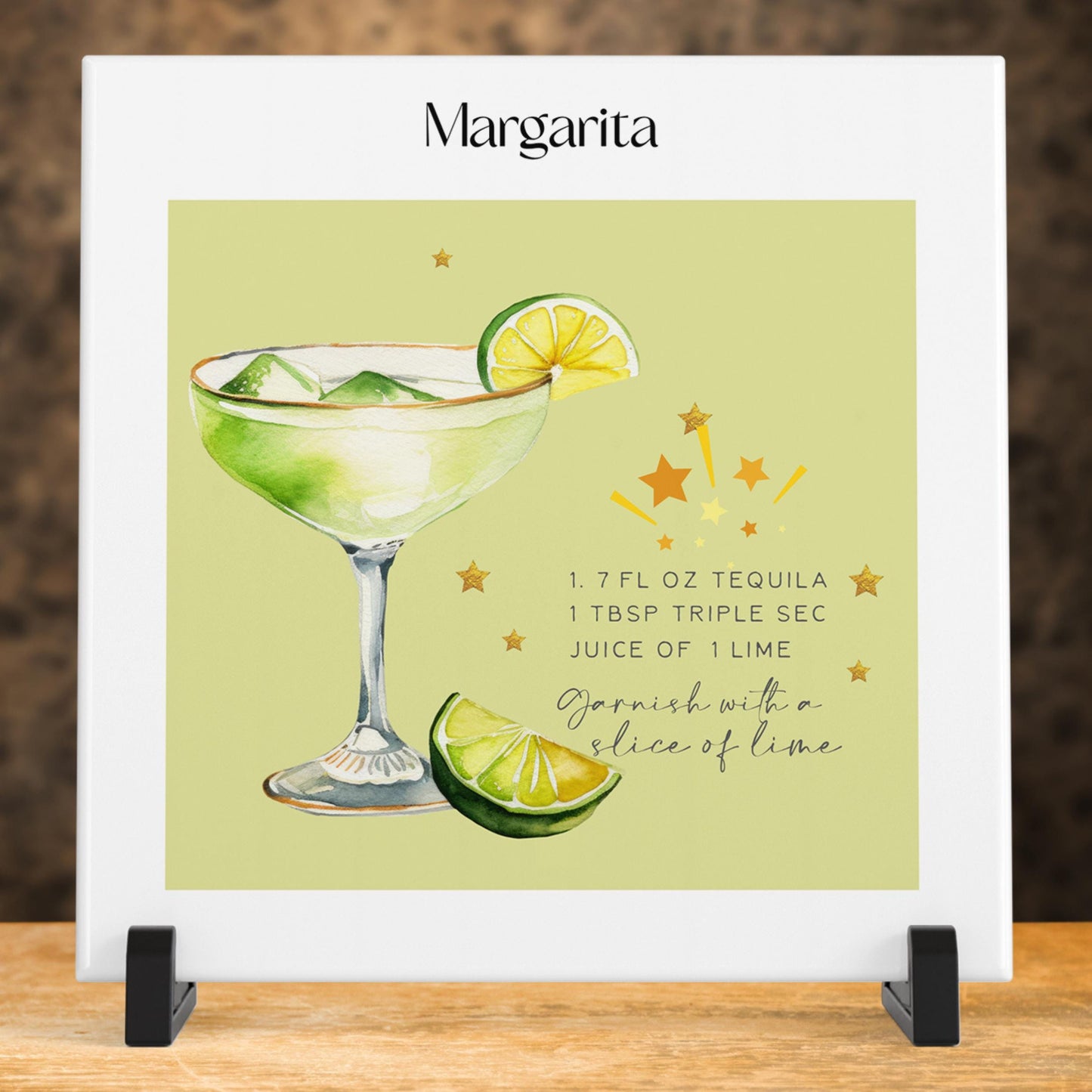 Cocktail Poster - Margarita Art Print - Sophisticated Cocktail Poster - Wedding Signature Drink Sign - Retro Wall Art - Minimalist Decor