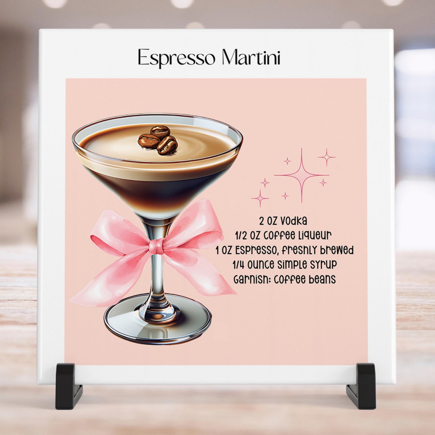 Espresso Martini Art Print | Cocktail Poster | Wedding Party Signature Drink Sign | Trendy Wall | Minimalist Elegant Sophisticated Retro