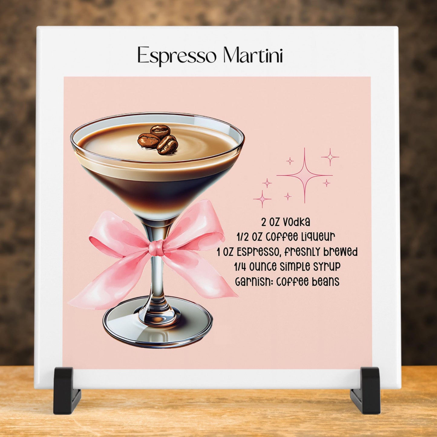 Espresso Martini Art Print | Cocktail Poster | Wedding Party Signature Drink Sign | Trendy Wall | Minimalist Elegant Sophisticated Retro
