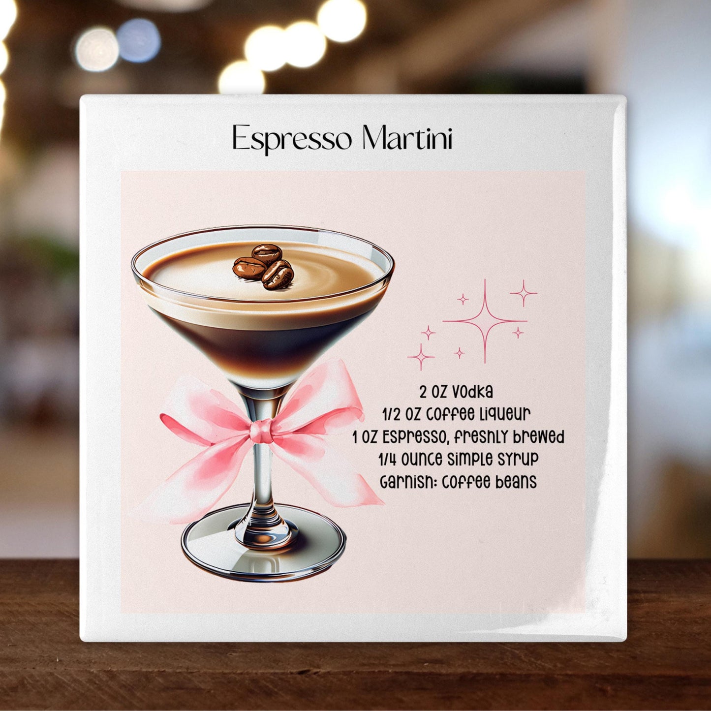 Espresso Martini Art Print | Cocktail Poster | Wedding Party Signature Drink Sign | Trendy Wall | Minimalist Elegant Sophisticated Retro