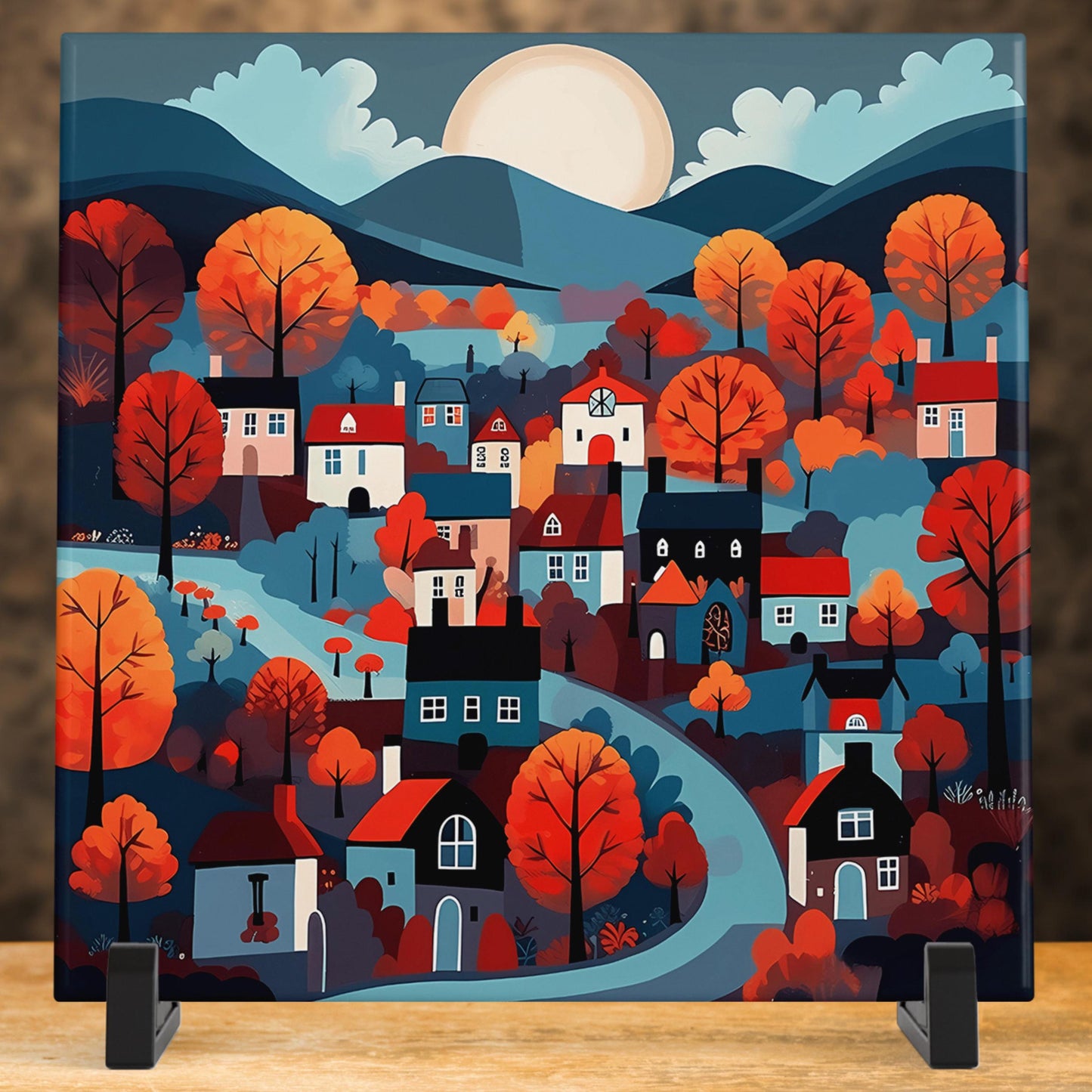 Scandinavian Wall Art - Charming Bohemian Ceramic Tile Art for Cozy Spaces - Perfect Housewarming Gift