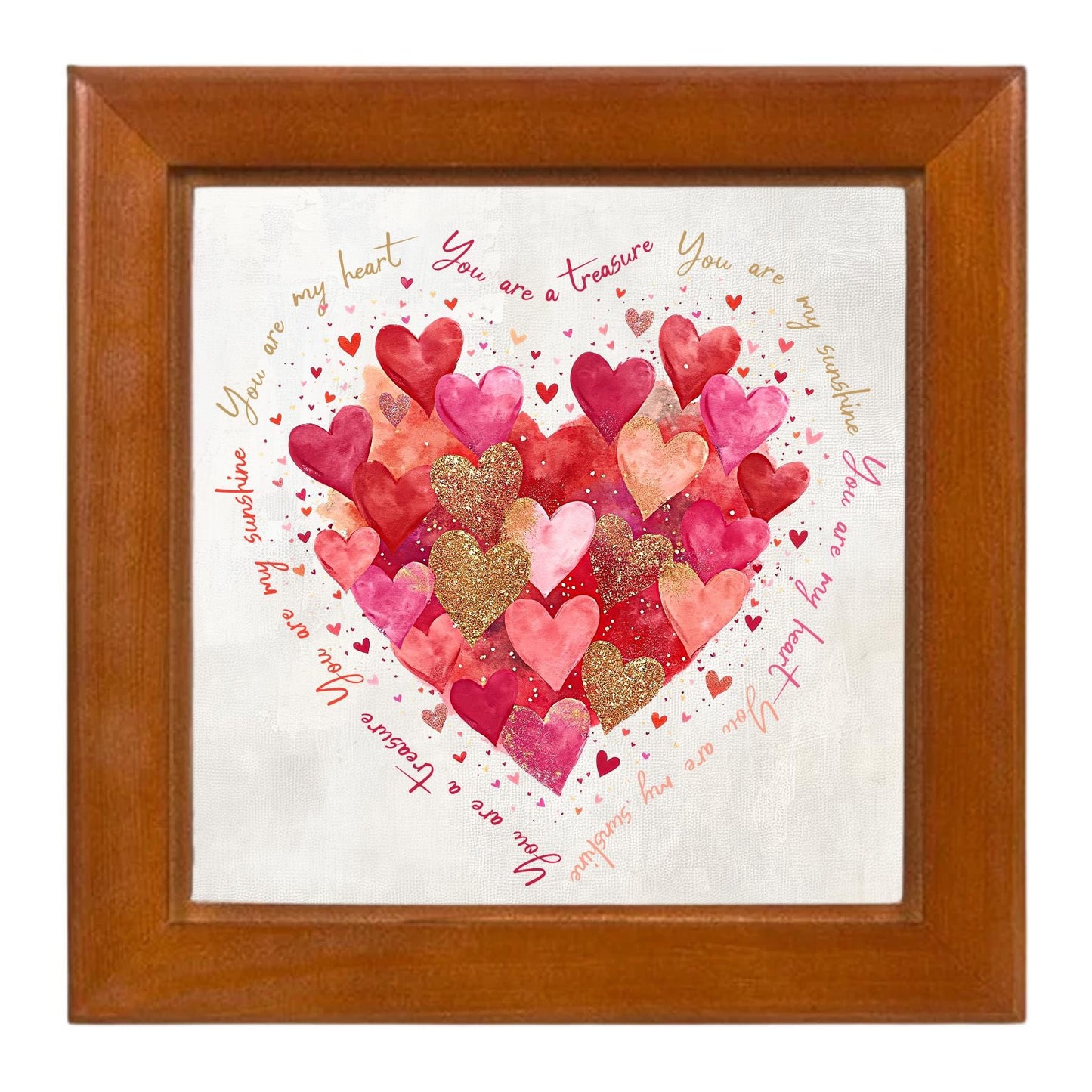 Heart Brushstroke Art Tile | Valentine's Day Gift and Wall Decor | Coquette Style Shelf Art | Unique Valentine Wall Hanging