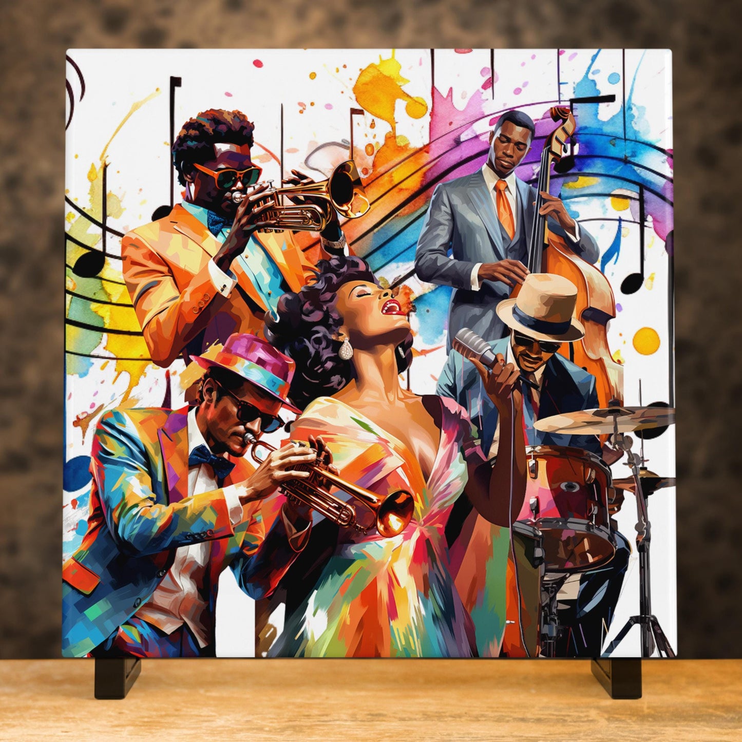 Art Nouveau | Jazz Club Wall Art | Ceramic Tile | The Cotton Club | Home Decor | Perfect Gift for Jazz Lovers