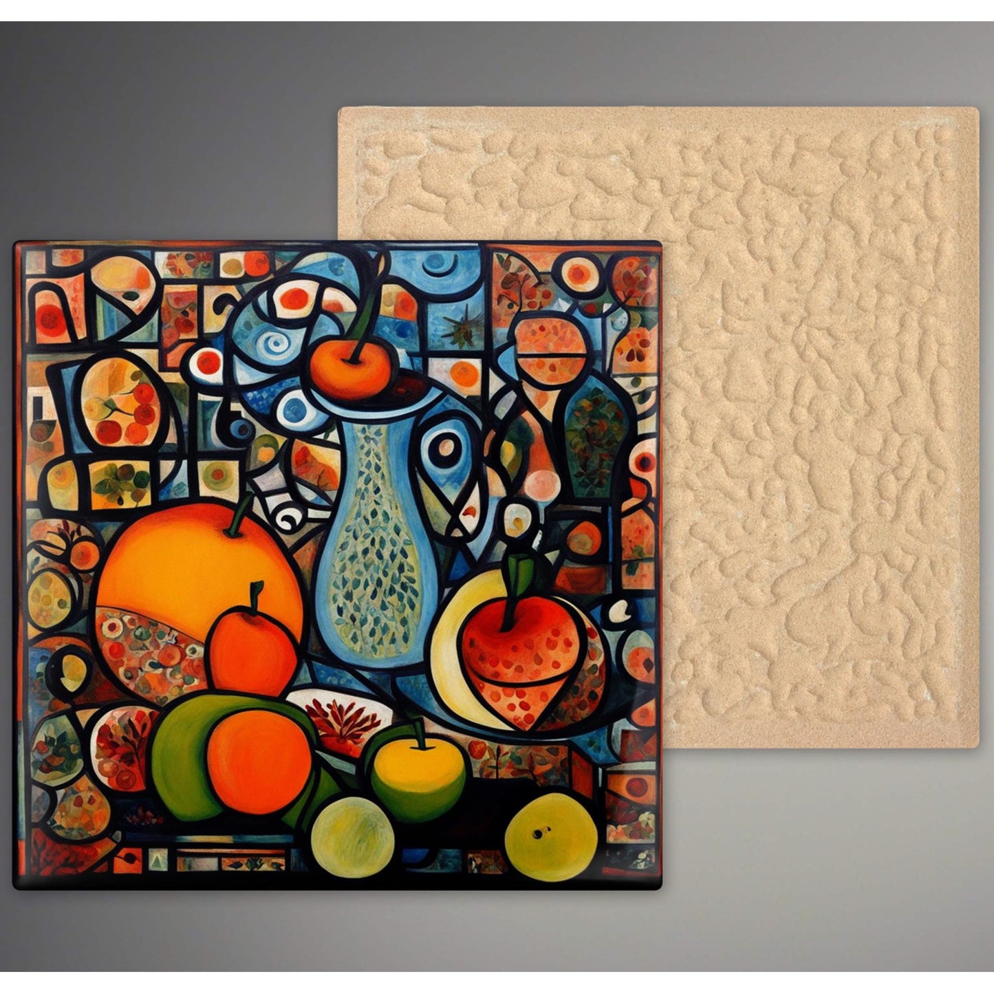 Food Art - Modern Abstract Print for Kitchen - Vibrant Ceramic Tile Art - Perfect for Housewarming Gift