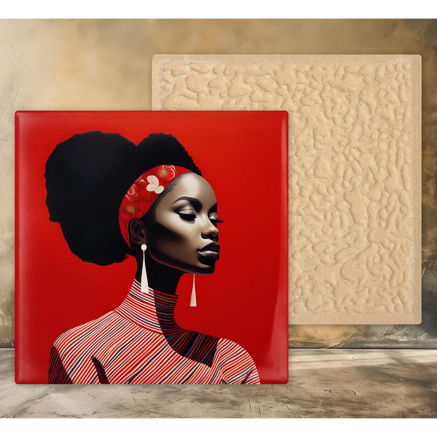 Black Woman Art, Ceramic Tile, African American Wall Art, Black Women Art, Black Girl Print, Black Woman Print, African American Print