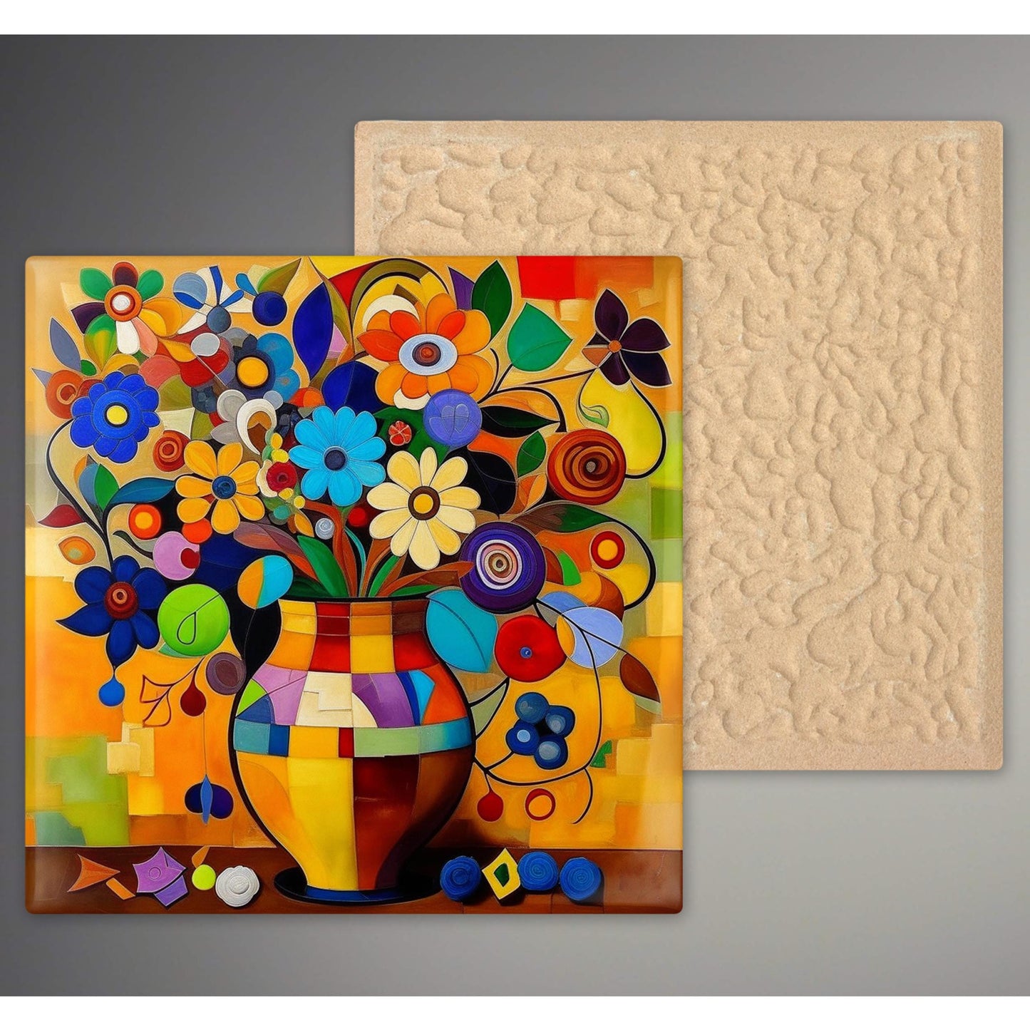 Ceramic Art Tile - Picasso Inspired Art - Vibrant Abstract Wall Decor, Home Decor Accent Piece - Ideal Gift for Housewarming or Art Lover