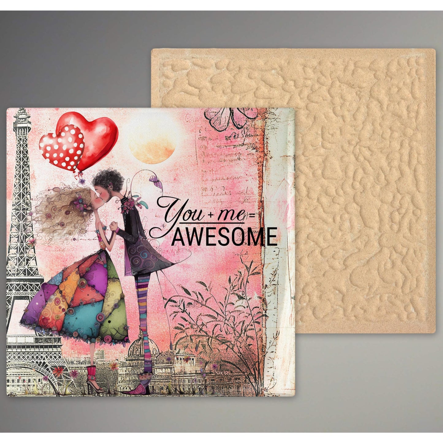 Valentines Day Art Decor: Whimsical Couple Tile Art for Love-filled Spaces & Gift Ideas - Ceramic Tile Art Decor