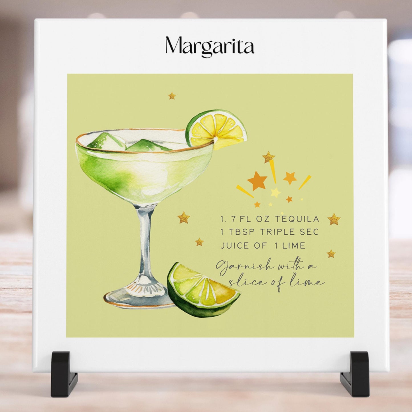 Cocktail Poster - Margarita Art Print - Sophisticated Cocktail Poster - Wedding Signature Drink Sign - Retro Wall Art - Minimalist Decor