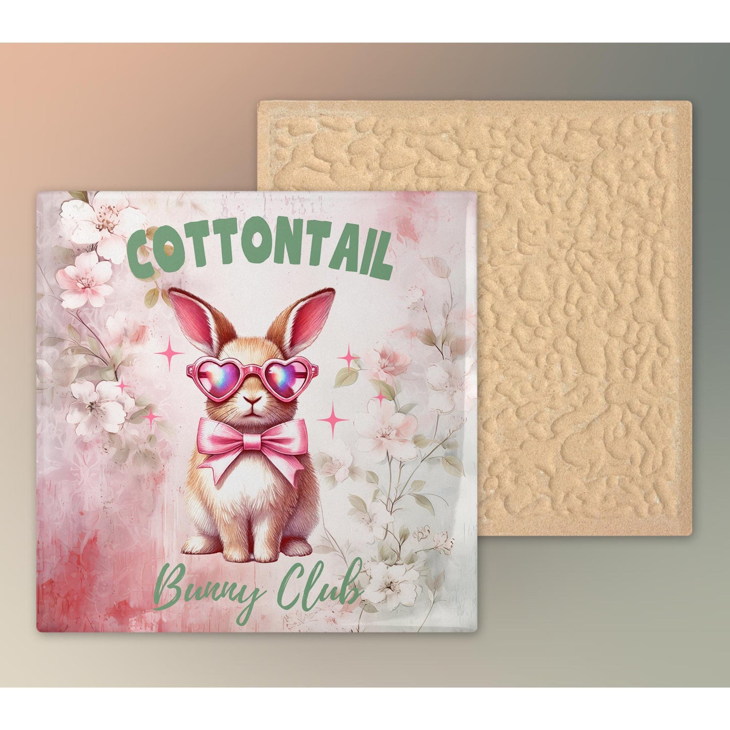 Easter Bunny Art Ceramic Tile | Rabbit Art | Ceramic Wall Tile | Spring Decor | Cottontail Bunny Club | Trivet Spoon Rest Available