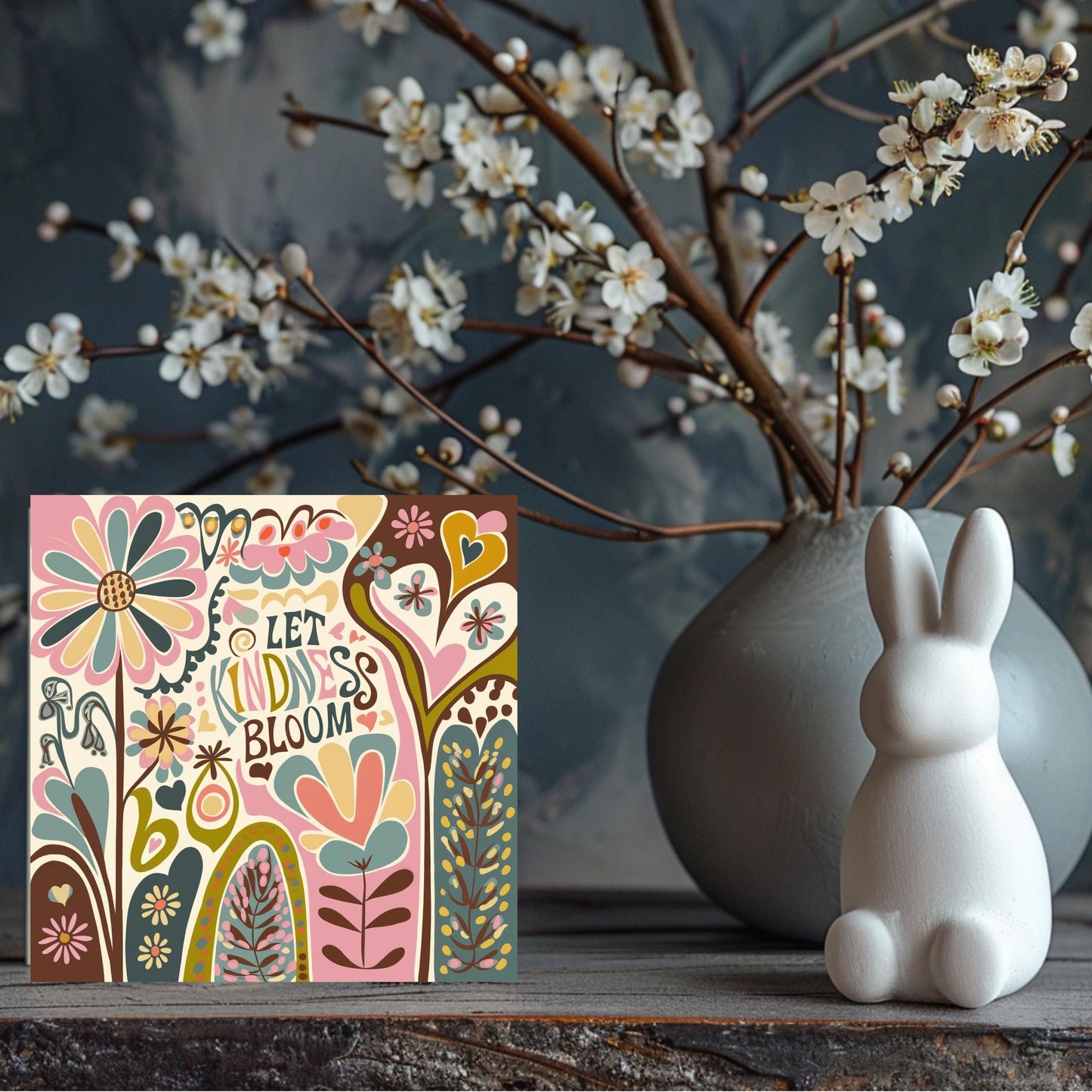 Let Kindness Bloom Ceramic Tile, Flower Art Tile, Floral Boho Wall Decor, Uplifting Gift for Mental Health, Be Kind Quote Artwork
