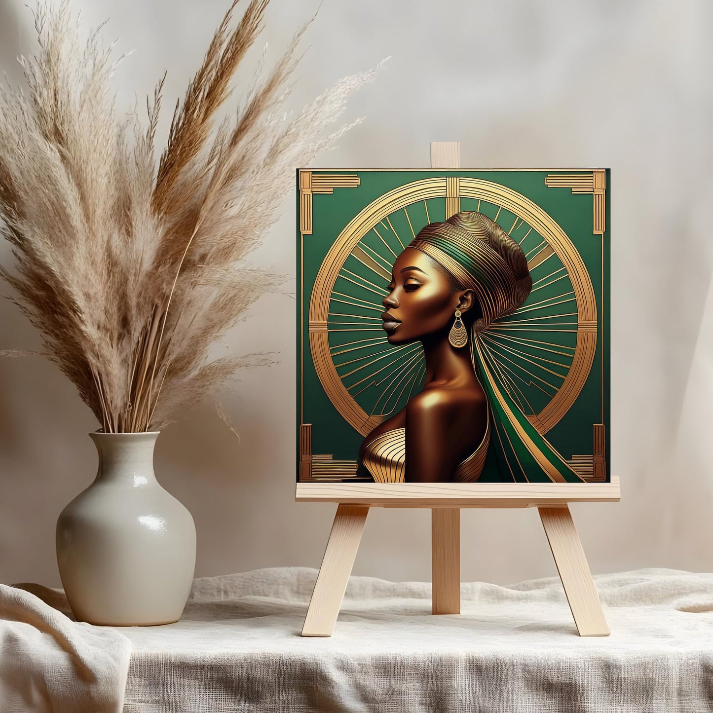 Art Nouveau Black Woman Art, Ceramic Tile, African Queen, African American Woman, Black Wall Art, Beautiful Home Decor - Unique Gift for Her