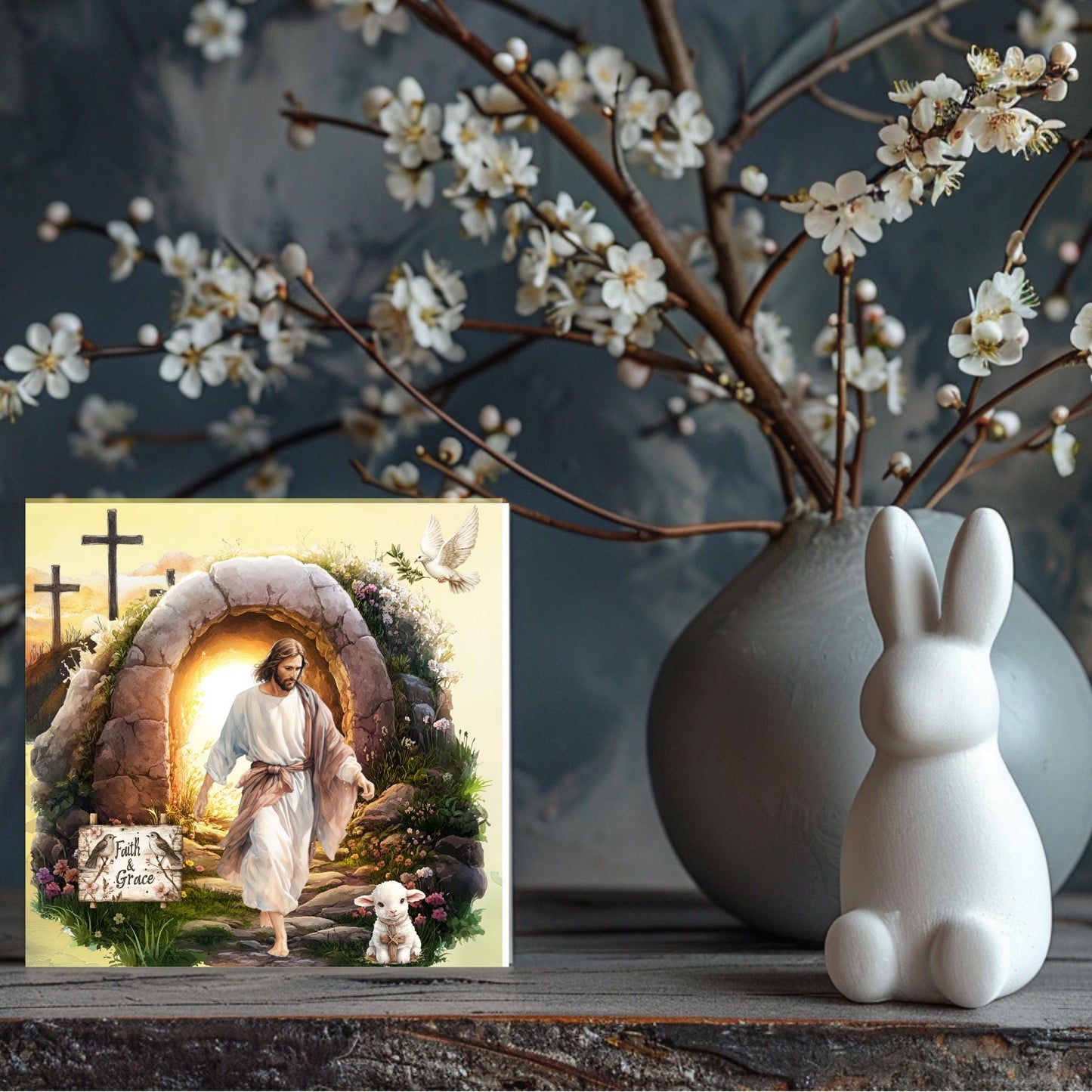 He Is Risen Ceramic Tile, Catholic Art, Resurrection Artwork, Jesus Christ Religious Art, Christian Wall Art