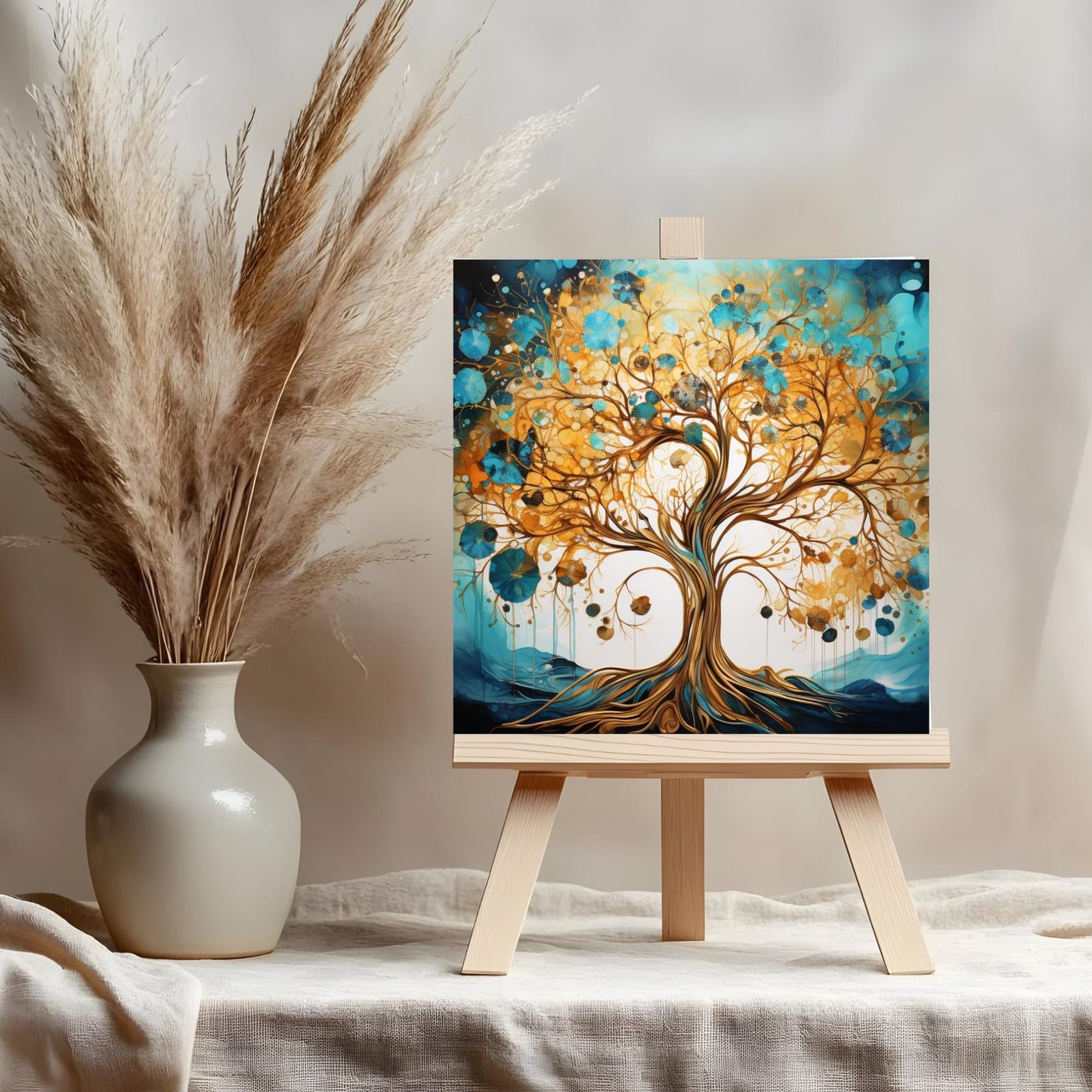 Abstract Tree of Life Ceramic Art Tile, Spring Home Decor, Stunning Wall Accent for Nature Lovers, Unique Gift for Housewarming