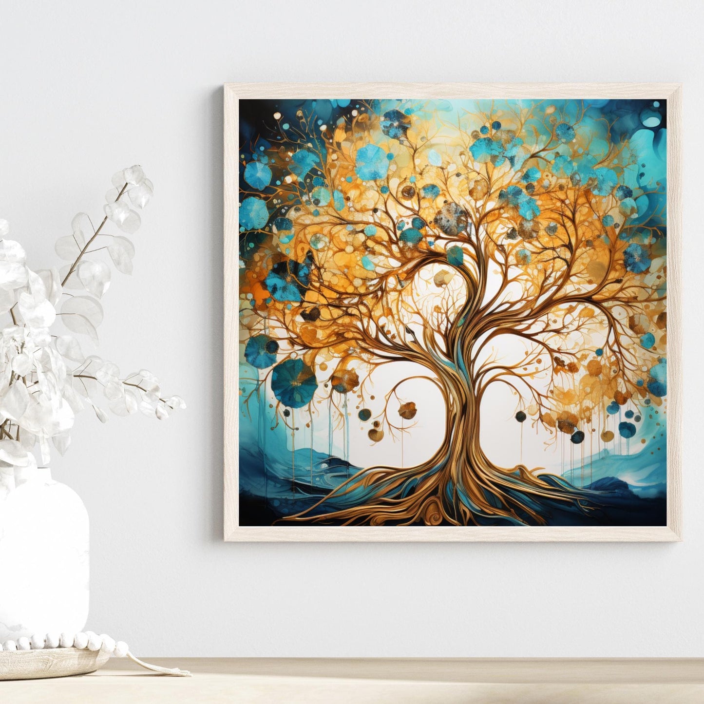 Abstract Tree of Life Ceramic Art Tile, Spring Home Decor, Stunning Wall Accent for Nature Lovers, Unique Gift for Housewarming