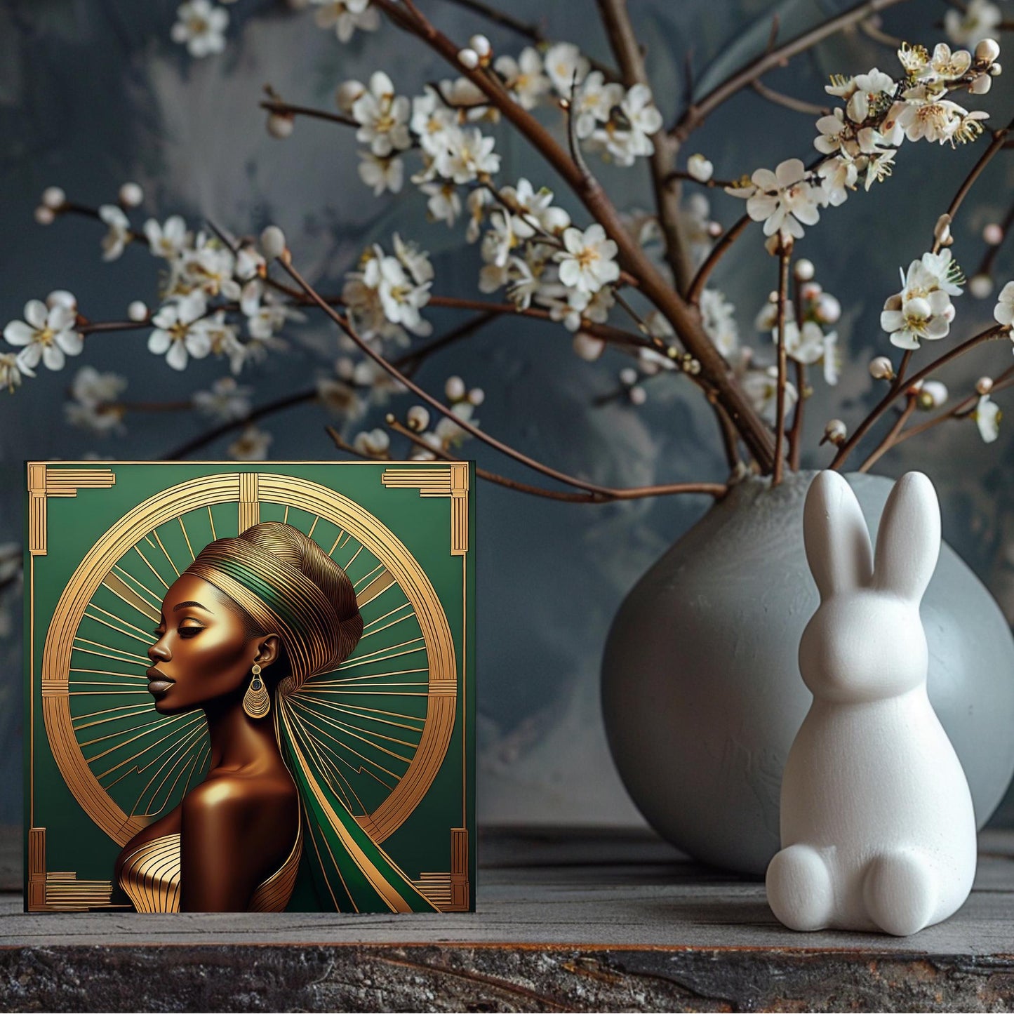 Art Nouveau Black Woman Art, Ceramic Tile, African Queen, African American Woman, Black Wall Art, Beautiful Home Decor - Unique Gift for Her