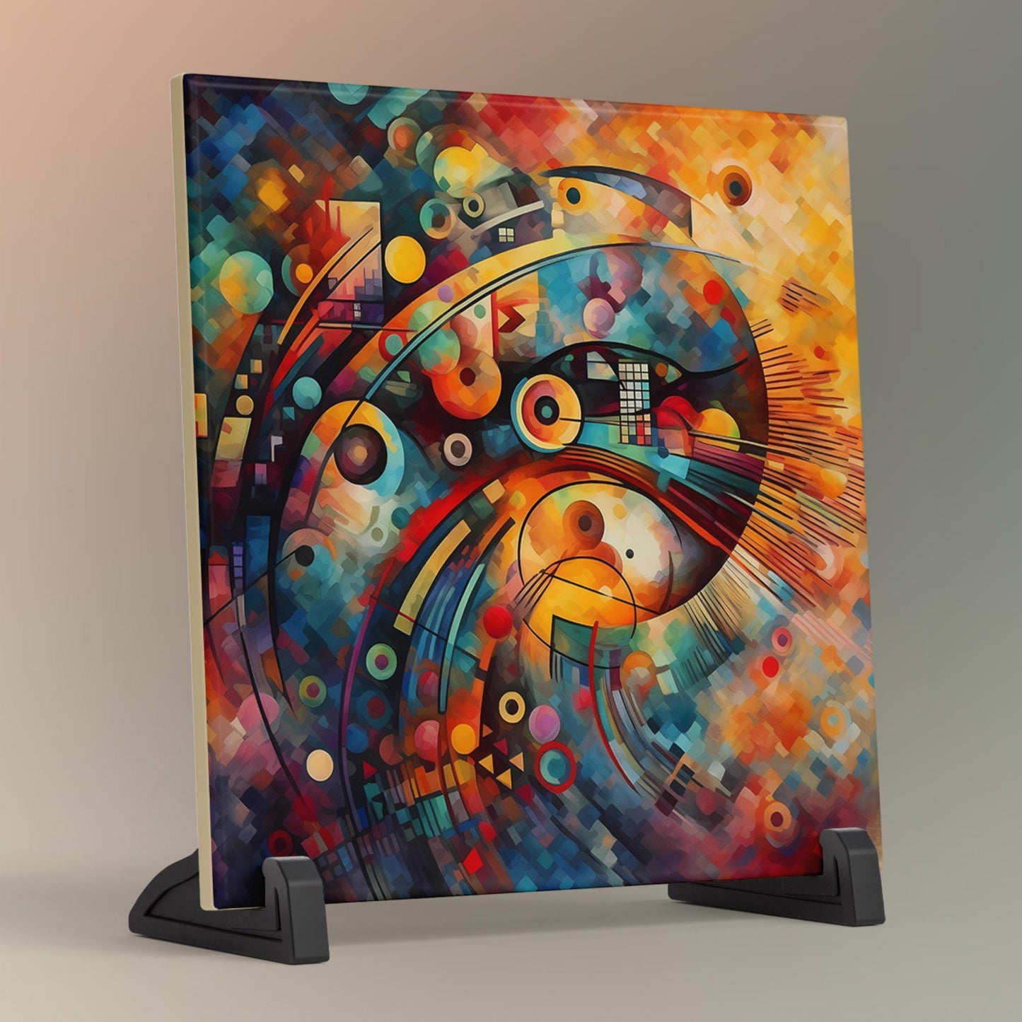 Modern Art Ceramic Tile, Abstract Wall Hanging Art for Unique Home Decor, Perfect Gift for Art Lovers