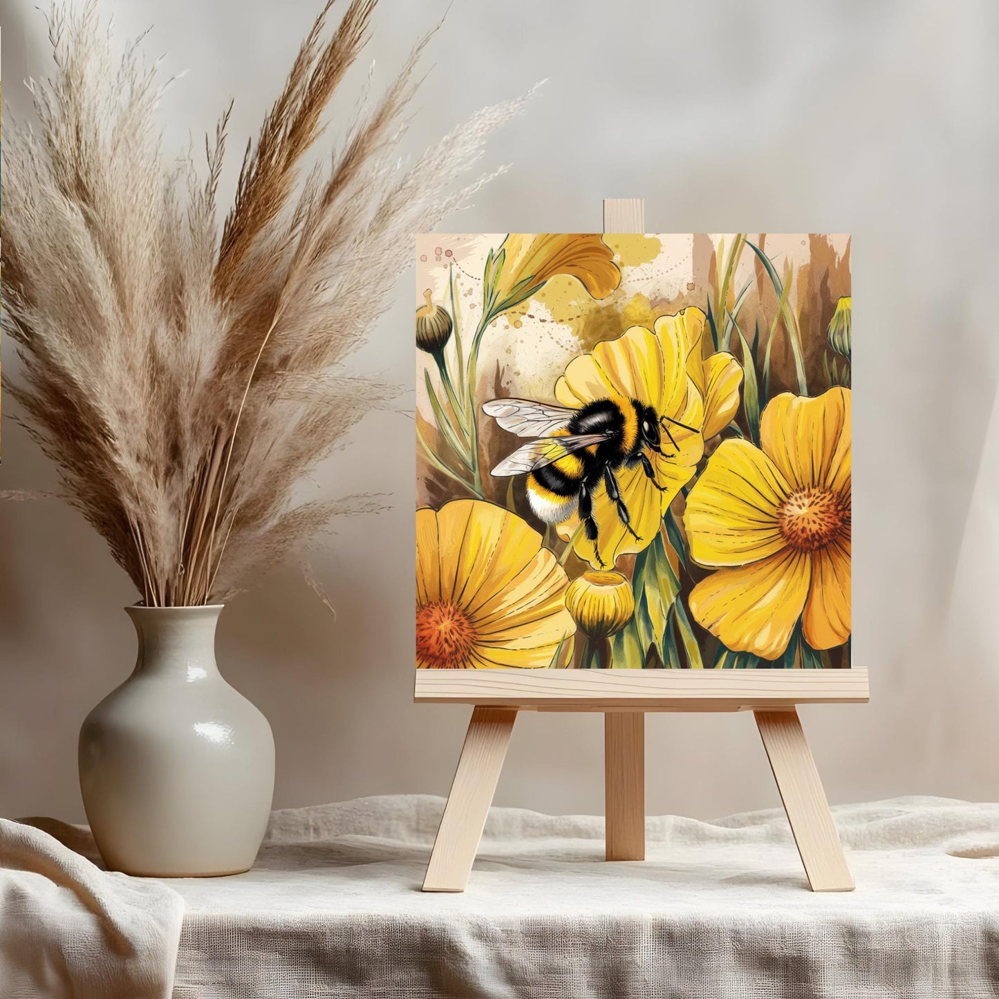 Honey Bee Ceramic Art Tile, Whimsical Kitchen Decor for Spring and Summer Home Styling, Perfect Gift for Nature Lovers, Ceramic Plaque