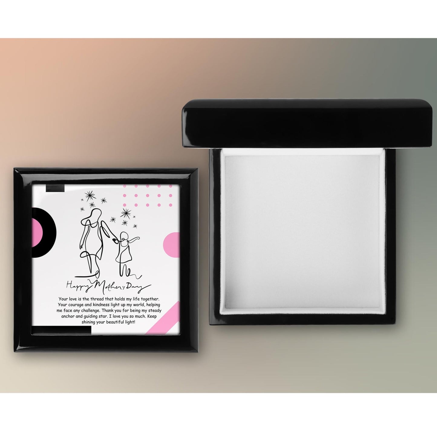 Personalized Gift for Mom Keepsake Box, Custom Ceramic Art Tile Memory Box, Gift for Mother's Day, Jewelry Storage, Ceramic Tile Option