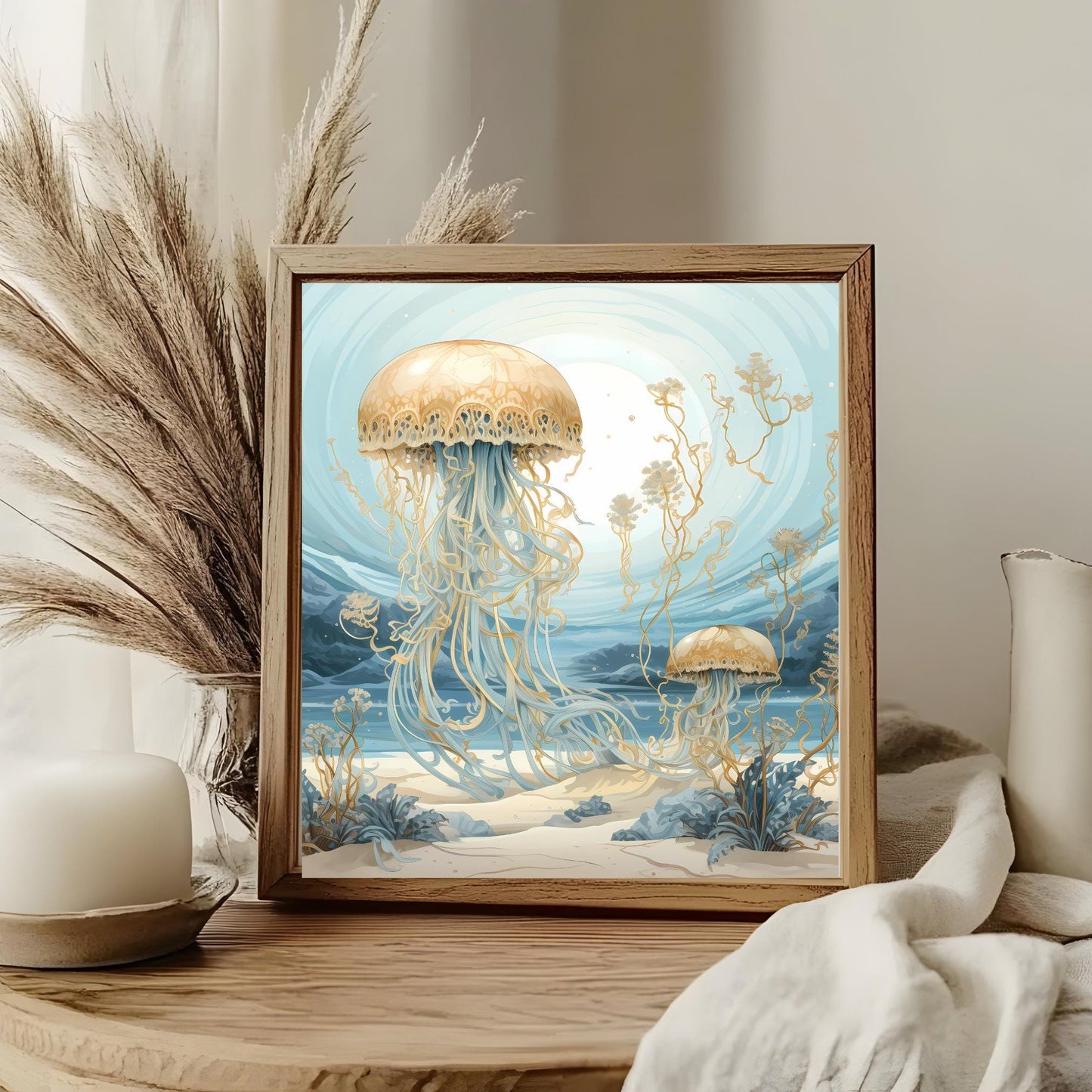 Beautiful Jellyfish Art Tile - Whimsical Sea Life Wall Decor for Any Room - Great Gift for Nature Lovers