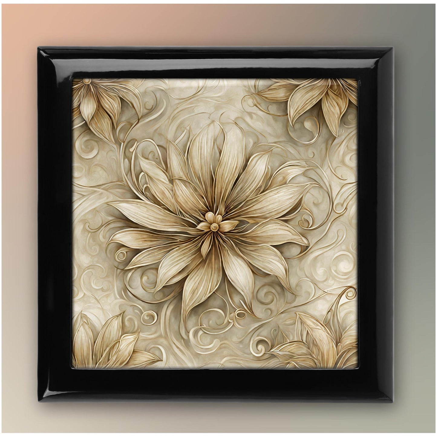 Floral Art Jewelry Box, Elegant Custom Keepsake Organizer for Memories, Ideal Mother's Day Gift