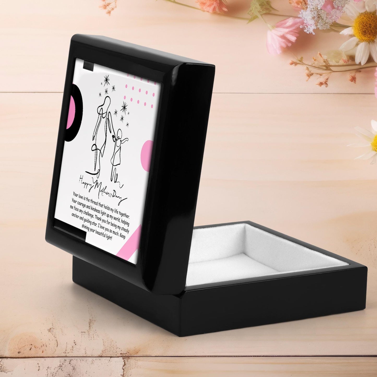 Personalized Gift for Mom Keepsake Box, Custom Ceramic Art Tile Memory Box, Gift for Mother's Day, Jewelry Storage, Ceramic Tile Option