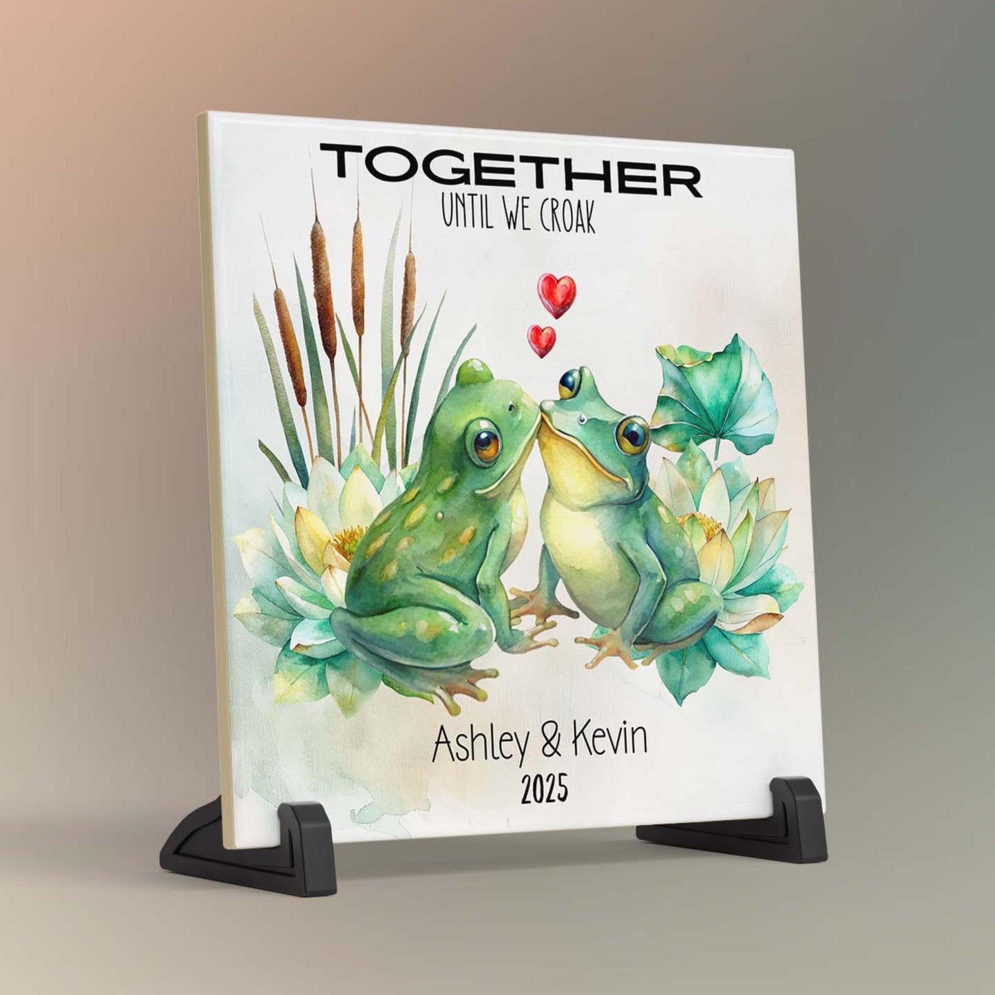 Unique Personalized Wedding Keepsake Ceramic Tile Plaque - Anniversary Gift - Mr and Mrs - Together Forever - Just Married - Gift for Her