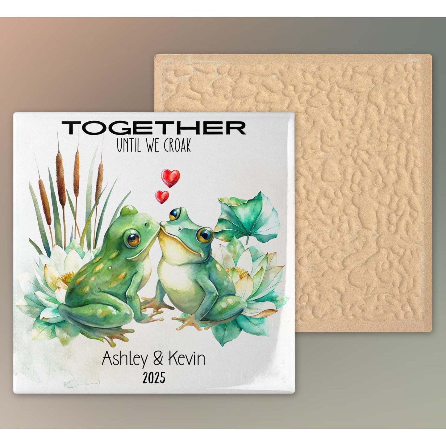 Unique Personalized Wedding Keepsake Ceramic Tile Plaque - Anniversary Gift - Mr and Mrs - Together Forever - Just Married - Gift for Her