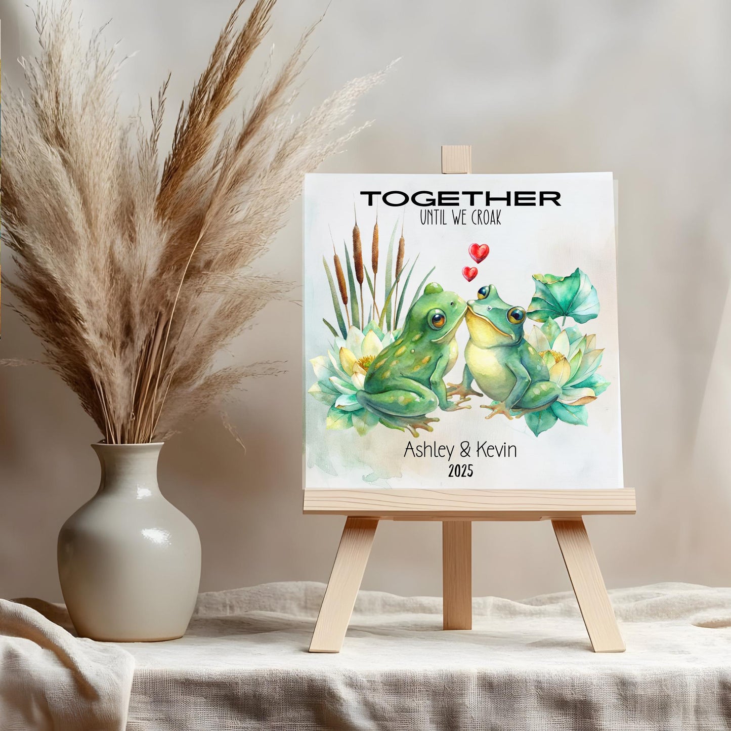 Unique Personalized Wedding Keepsake Ceramic Tile Plaque - Anniversary Gift - Mr and Mrs - Together Forever - Just Married - Gift for Her
