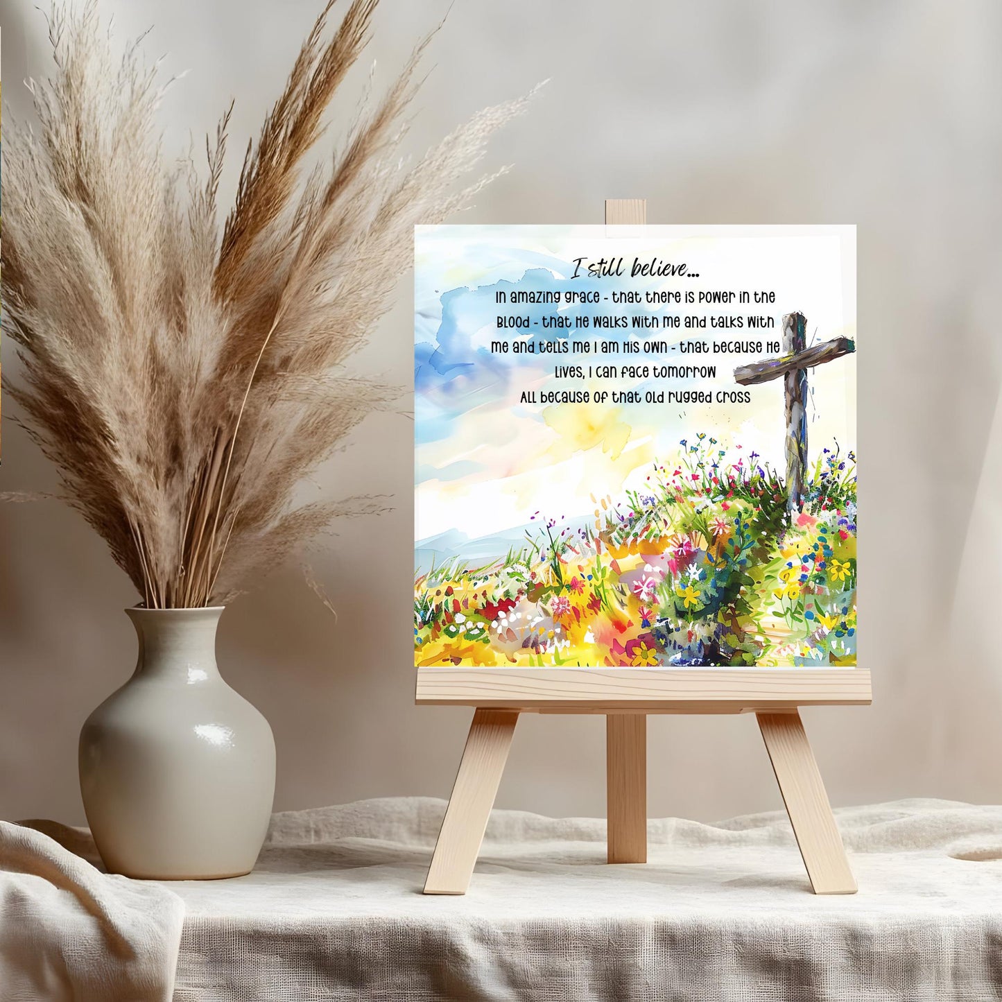 Quote Art Christian Ceramic Tile - "I Still Believe" - Inspirational Home Decor - Motivational Religious Artwork
