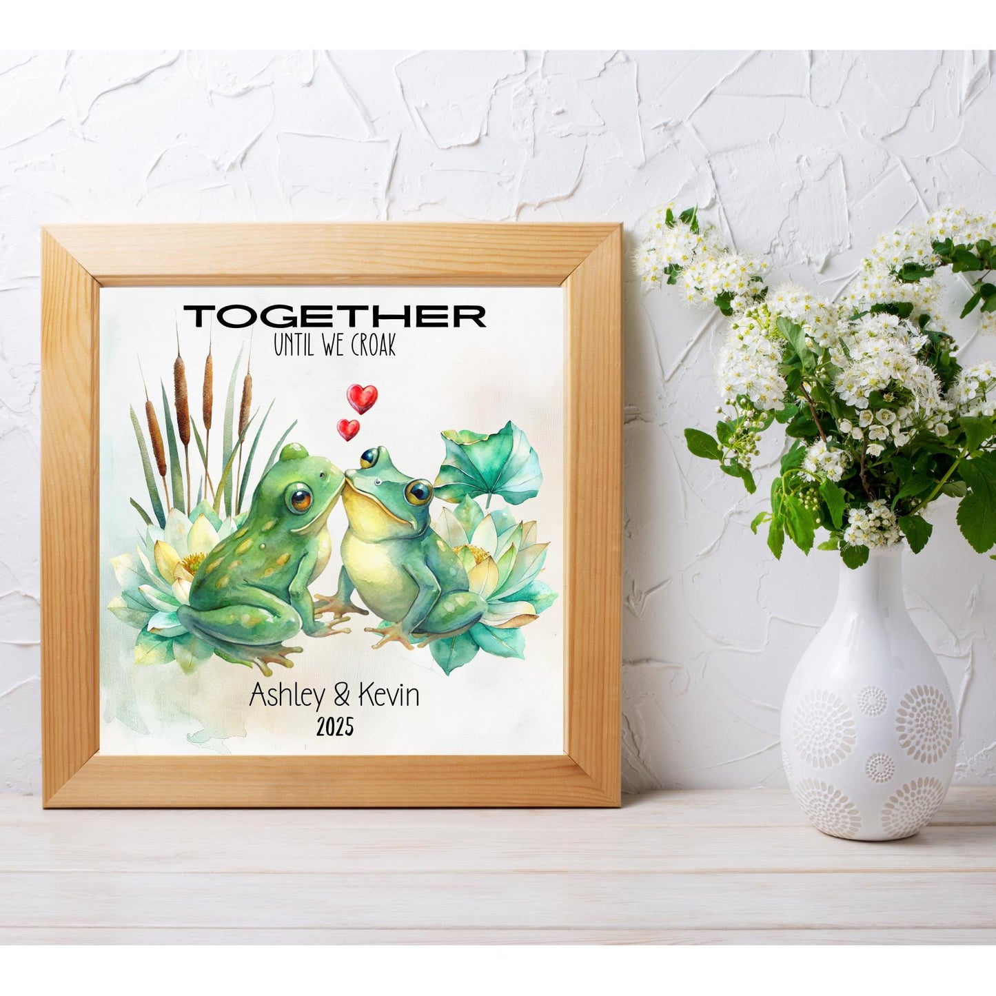 Unique Personalized Wedding Keepsake Ceramic Tile Plaque - Anniversary Gift - Mr and Mrs - Together Forever - Just Married - Gift for Her