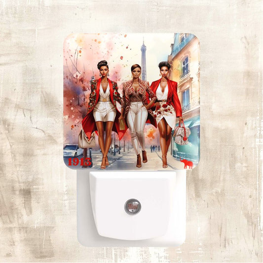 Crimson and Cream Sorors Inspired Nightlight