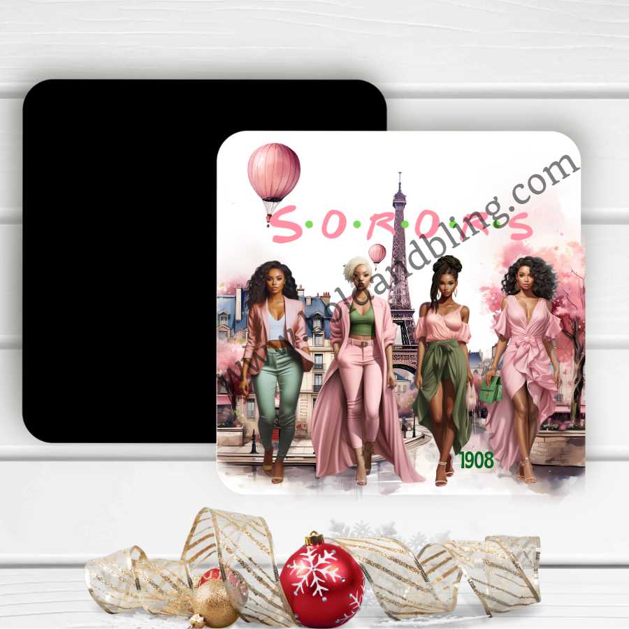 SORORS Pink and Greens  Magnet