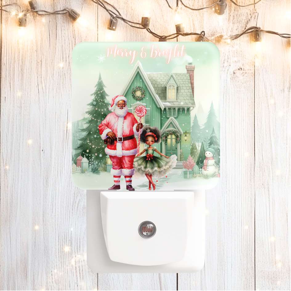 Merry and Bright Pink and Green Nightlight