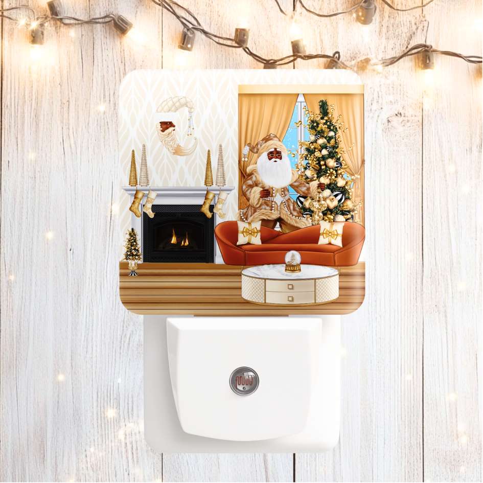 Elegant African Santa Claus Christmas Room Decor Nightlight