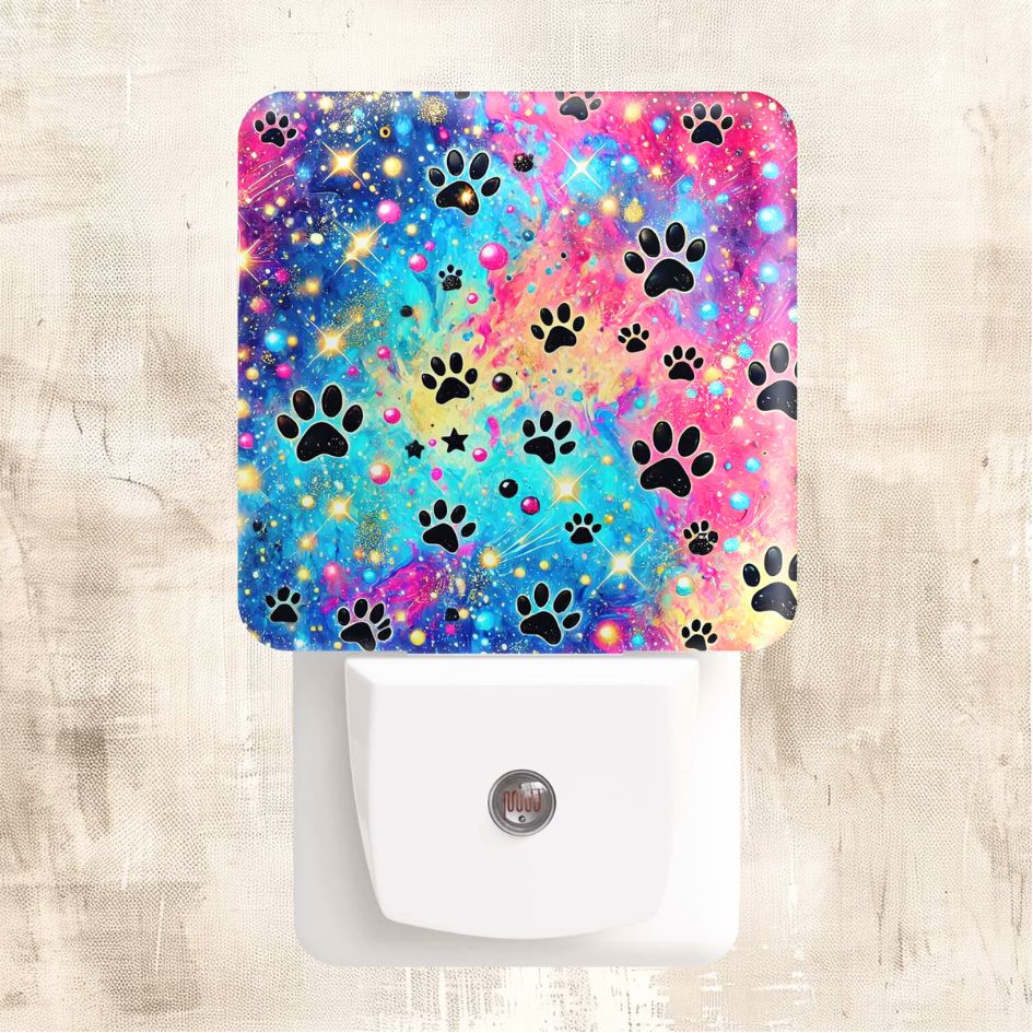 Happy Paw Print Dusk to Dawn Nightlight