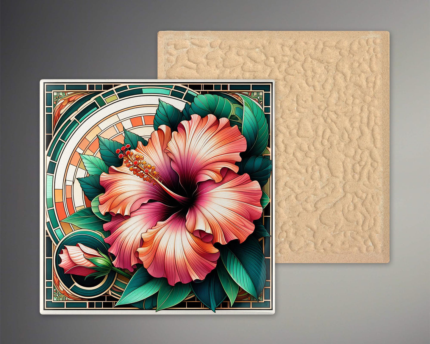 Artisan Art Nouveau Ceramic Tile - Ideal Home Decor -  Thoughtful Gift for Art Lover - Shelf Sign - Wall Art - Wall Hanging for Small Spaces